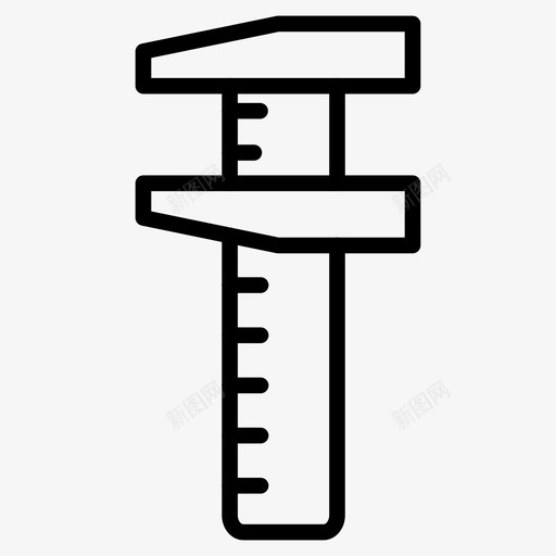 比例尺卡尺结构图标svg_新图网 https://ixintu.com 几何 卡尺 在建线图标 数学 比例尺 测量 结构