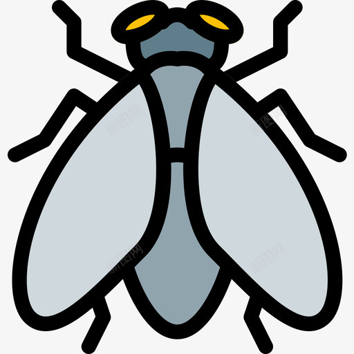 苍蝇动物43线状颜色图标svg_新图网 https://ixintu.com 动物43 线状颜色 苍蝇