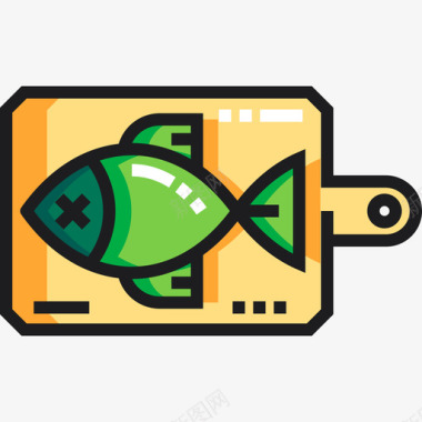 鱼烹调25线形颜色图标图标