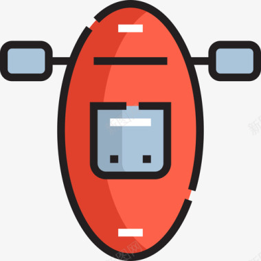 皮划艇户外活动19线性颜色图标图标