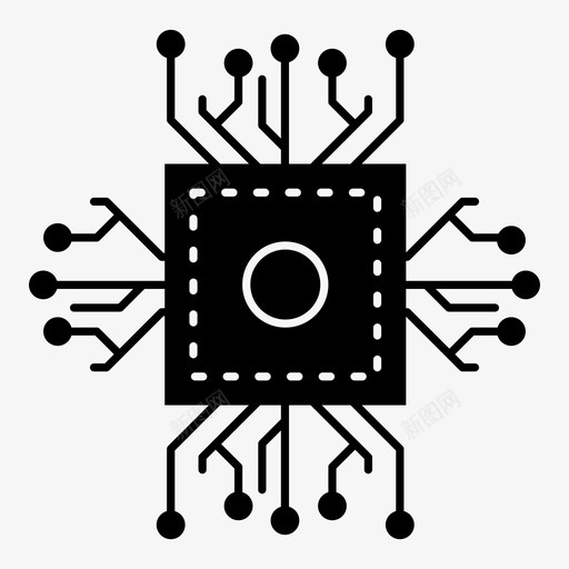 芯片处理器cpu微芯片图标svg_新图网 https://ixintu.com cpu 微芯片 技术 硬件工程和互联网 芯片处理器