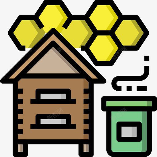 养蜂场养殖42线性颜色图标svg_新图网 https://ixintu.com 养殖42 养蜂场 线性颜色
