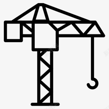 起重机建筑施工图标图标