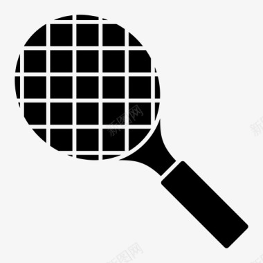 网球拍网球运动字形图标图标