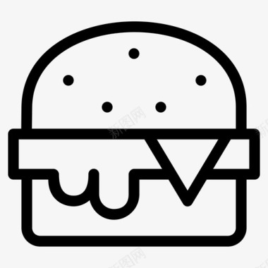 汉堡面包芝士汉堡图标图标