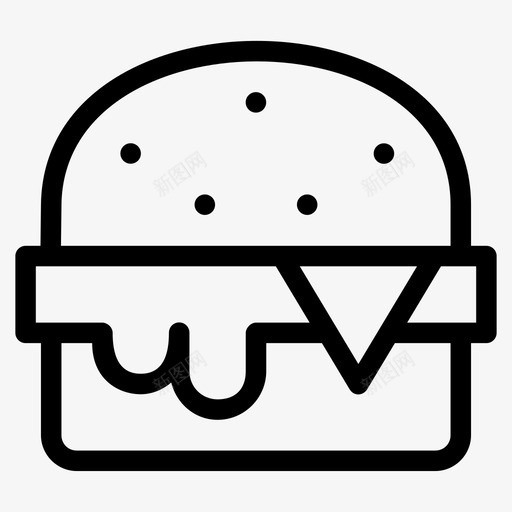 汉堡面包芝士汉堡图标svg_新图网 https://ixintu.com 快餐 汉堡 芝士汉堡 面包 食品系列