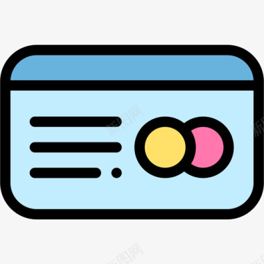 信用卡电子商务102线性彩色图标图标