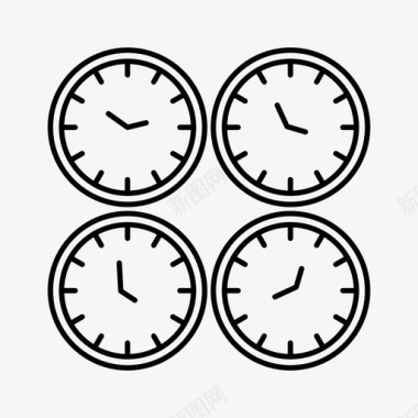 钟表商务时钟办公时钟图标图标