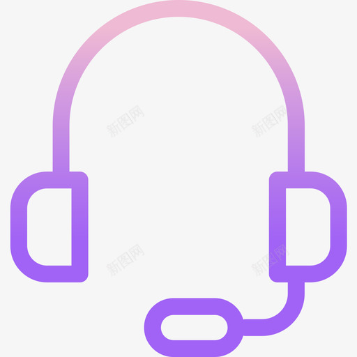 耳机基本图标10轮廓渐变svg_新图网 https://ixintu.com 基本图标10 耳机 轮廓渐变