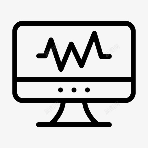 脉冲计算机桌面图标svg_新图网 https://ixintu.com lcd 屏幕 显示器 桌面 网络主机线图标 脉冲 计算机