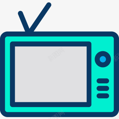 电视电器6线性彩色图标图标