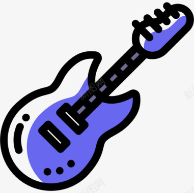 电吉他摇滚6颜色省略图标图标