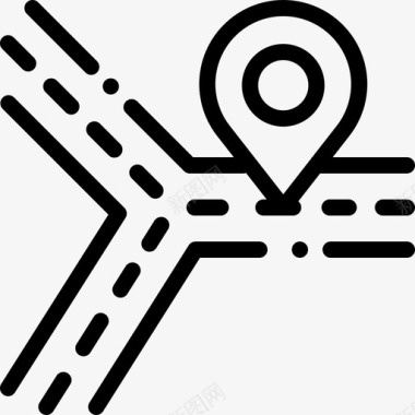 道路导航和地图8线性图标图标