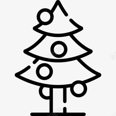 圣诞树圣诞玩具9线性图标图标