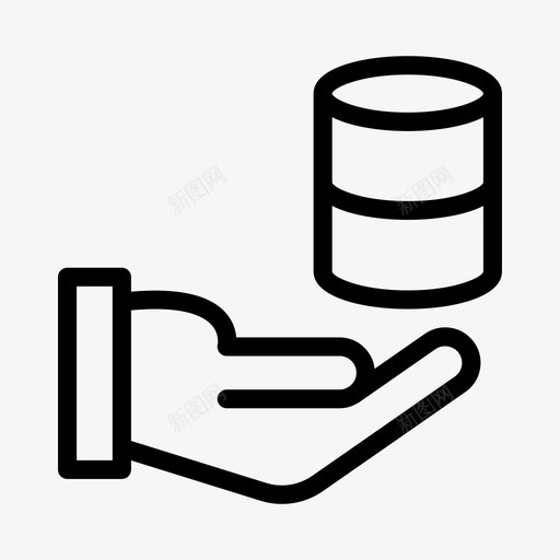 数据库护理手图标svg_新图网 https://ixintu.com 保护 手 护理 数据库 服务器 网络托管线图标