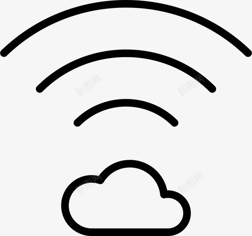 连接云数据图标svg_新图网 https://ixintu.com wave wifi精简 云 互联网 数据 连接