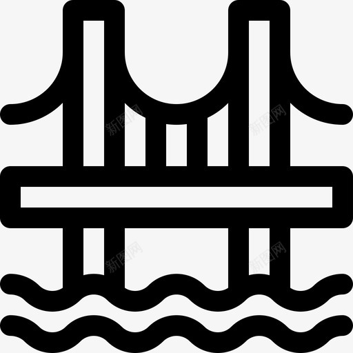 桥梁建筑17线性图标svg_新图网 https://ixintu.com 建筑17 桥梁 线性