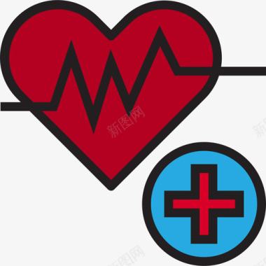 心率保健5线性颜色图标图标