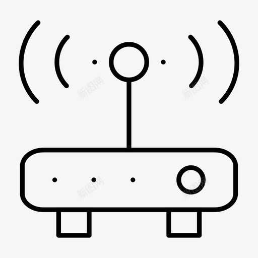 路由器天线调制解调器图标svg_新图网 https://ixintu.com 信号 天线 无线 网络托管细线图标 调制解调器 路由器