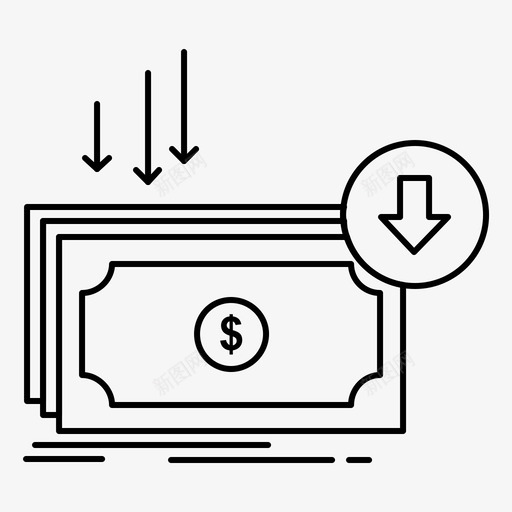美元贬值商业成本图标svg_新图网 https://ixintu.com 削减 商业 开支 成本 美元贬值 金融 银行货币和商业经济学