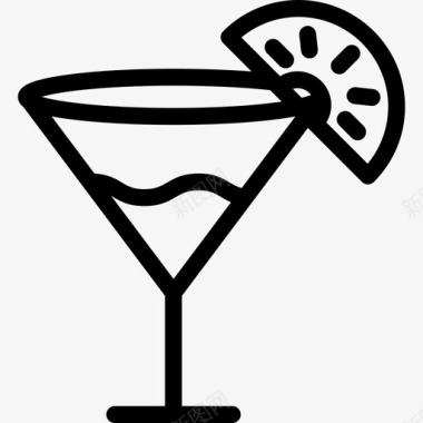 鸡尾酒28号酒吧直线型图标图标