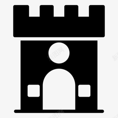 城堡建筑要塞图标图标
