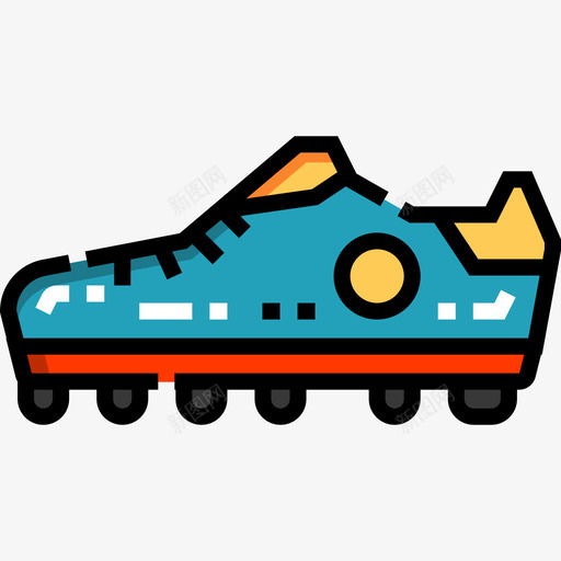 足球鞋运动37线性颜色图标svg_新图网 https://ixintu.com 线性颜色 足球鞋 运动37