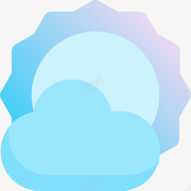 多云114号天气蓝色图标图标