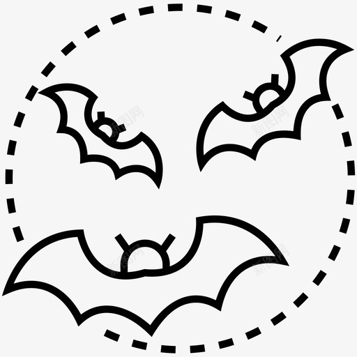 吸血鬼蝙蝠飞行蝙蝠万圣节之夜图标svg_新图网 https://ixintu.com 万圣节之夜 万圣节元素 吸血鬼蝙蝠 幽灵万圣节线图标包 幽灵蝙蝠 飞行蝙蝠