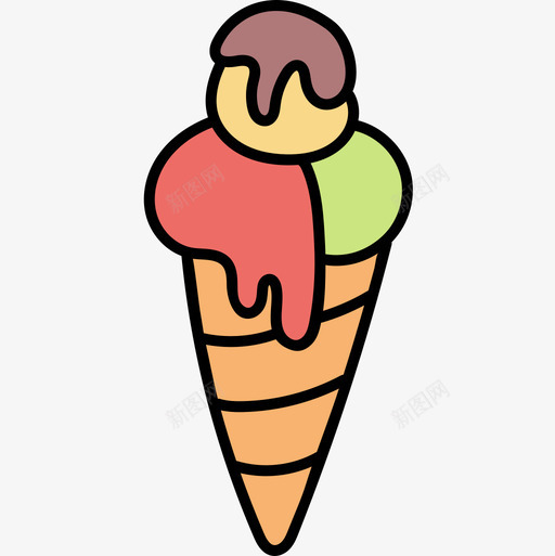 冰淇淋面包店63彩色图标svg_新图网 https://ixintu.com 冰淇淋 彩色 面包店63
