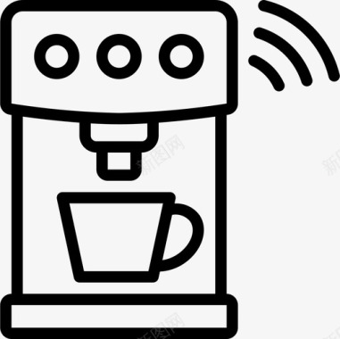 咖啡机物联网43线性图标图标