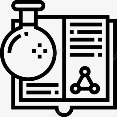 科学书籍生物化学5线性图标图标