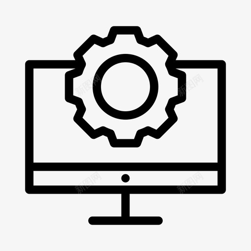 设置计算机配置图标svg_新图网 https://ixintu.com lcd 屏幕 监视器 网络主机线图标 计算机 设置 配置