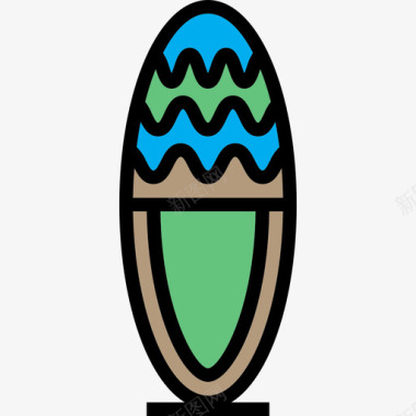 冲浪板酒店和旅游3线性颜色图标图标