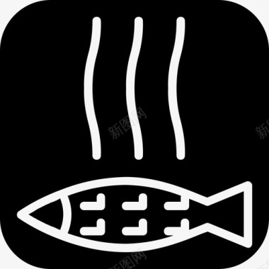 炸鱼吃烤图标图标