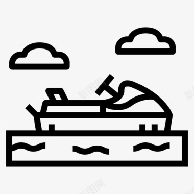 摩托艇交通工具船艇图标图标