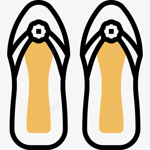 凉鞋夏威夷10黄色阴影图标svg_新图网 https://ixintu.com 凉鞋 夏威夷10 黄色阴影