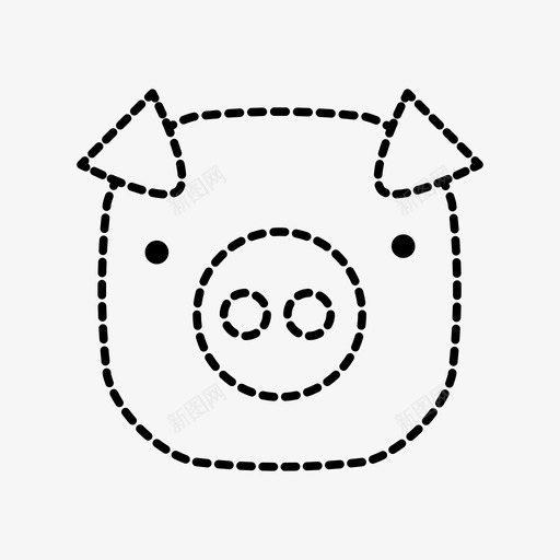 猪动物可爱图标svg_新图网 https://ixintu.com 动物 可爱 怪兽 猪 立方体动物 野生动物