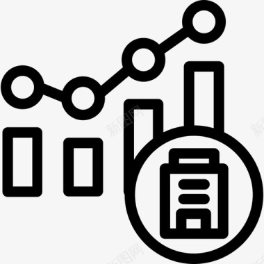 条形图分析4线性图标图标