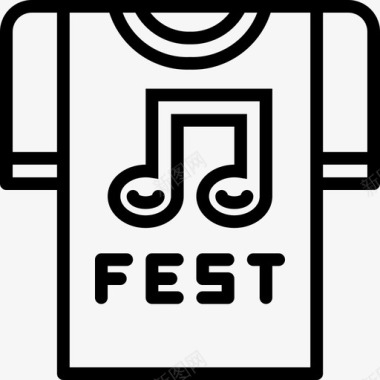 T恤音乐节31直线图标图标