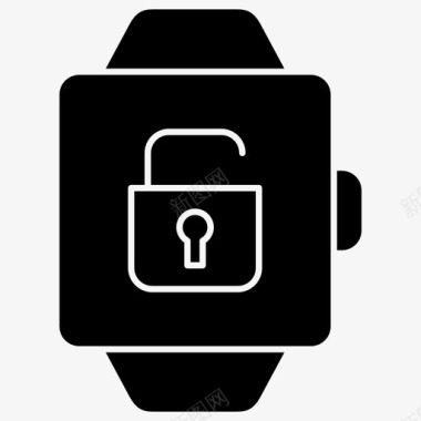 解锁智能手表挂锁智能手表字形图标图标