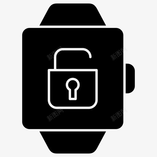 解锁智能手表挂锁智能手表字形图标svg_新图网 https://ixintu.com 挂锁 智能手表字形图标 解锁智能手表