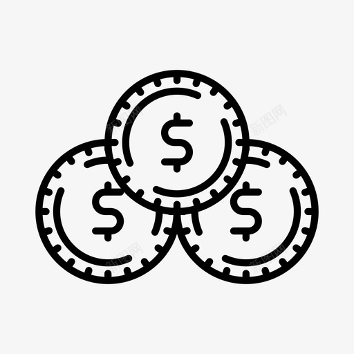 钱生意硬币图标svg_新图网 https://ixintu.com 生意 硬币 金融 钱