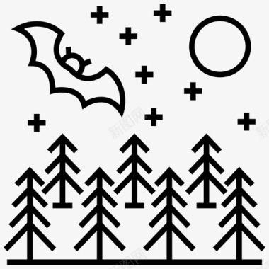 万圣节之夜飞行蝙蝠幽灵蝙蝠图标图标