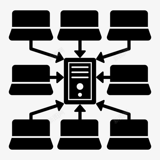 网格计算分布式网络图标svg_新图网 https://ixintu.com 分布式 大数据体 系统 网格计算 网络