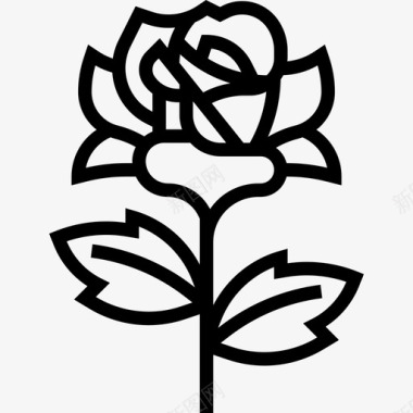 玫瑰摇滚乐10直线型图标图标