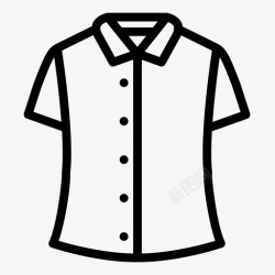 上衣扣子衬衫扣子衬衫衣服图标高清图片