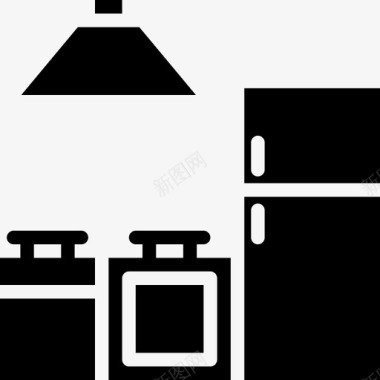 厨房家具和家用25填充图标图标