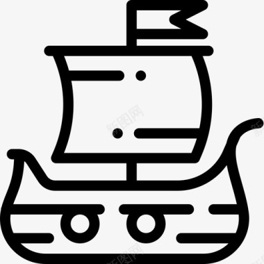 海盗船历史3直线型图标图标