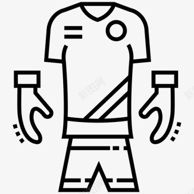 运动套装足球服装球员服装图标图标